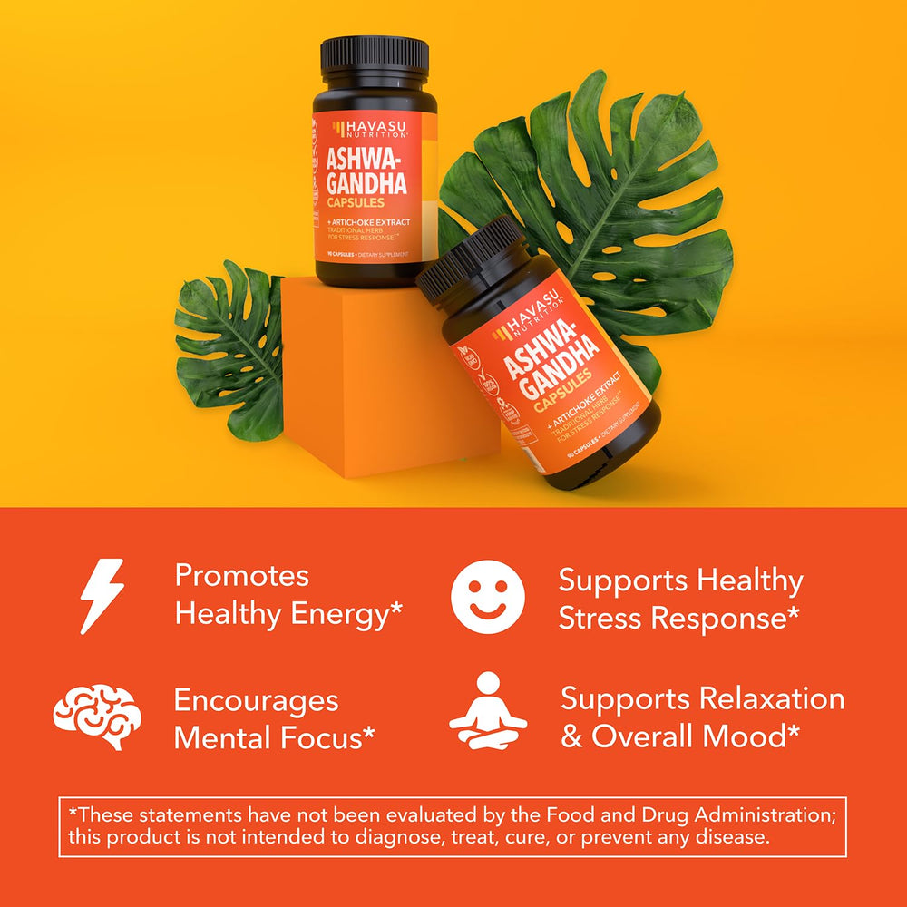 Herbal adaptogenic blend of ashwagandha and artichoke leaf