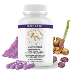 Addictive Wellness Black Ginger 450mg capsules bottle