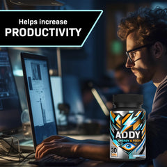 Addy Energy bottle pouring into glass during morning routine.