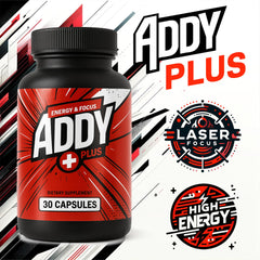 ADDY Plus capsules close-up to highlight convenient daily focus support
