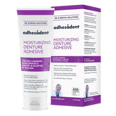 Adhesadent Moisturizing Denture Adhesive tube and packaging, 2.4 oz