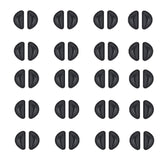 Close-up of black silicone adhesive eyeglass nose pads