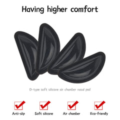 Soft cushioned silicone nose pads for all-day wear
