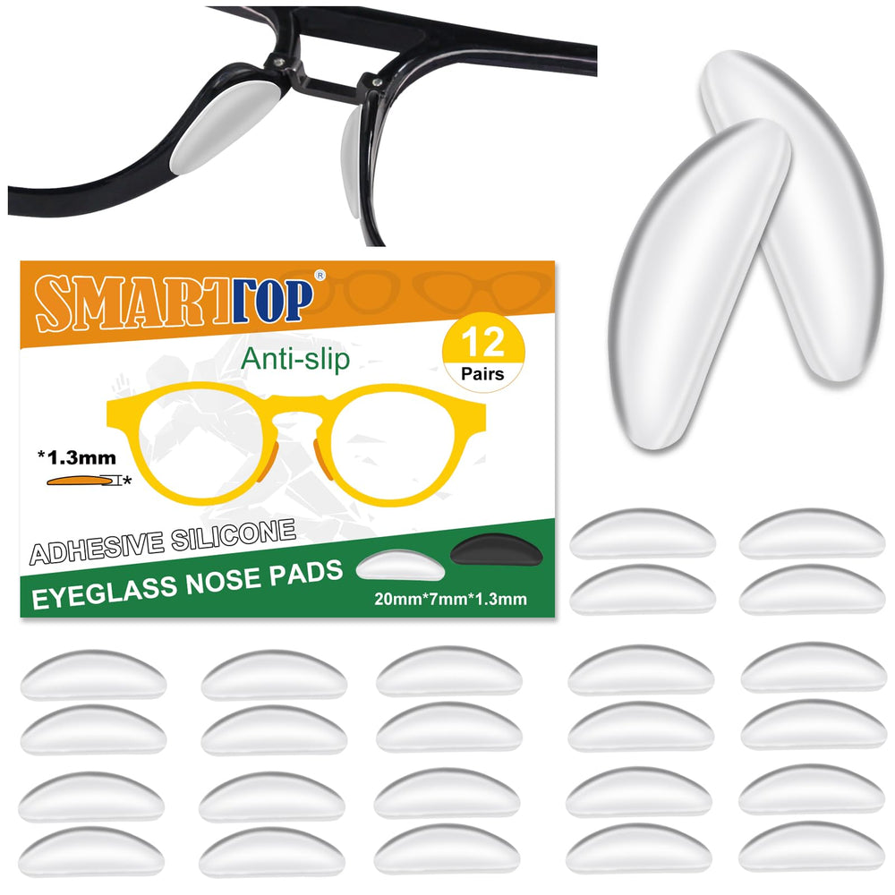 Ultra-thin 1.3mm adhesive silicone nose pad on eyeglass frame