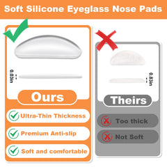 Applying adhesive nose pad to glasses