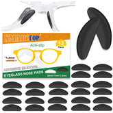 Ultra-thin adhesive silicone nose pads attached to eyeglasses