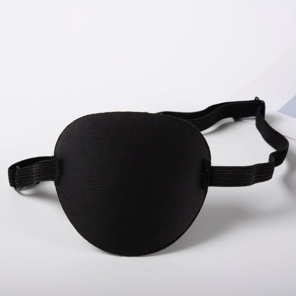Adjustable buckle and elastic band on left eye patch