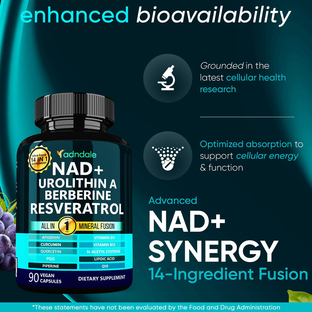 Adndale NAD+ Supplement bottle - back label