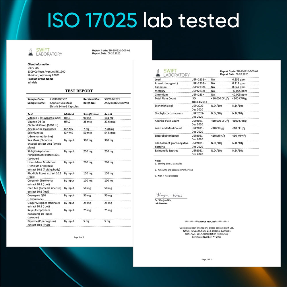 Nutrition facts and 14-in-1 mineral blend