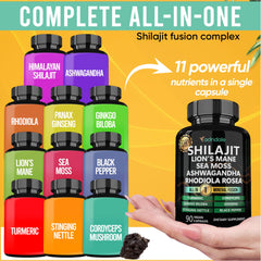 Lions Mane and Sea Moss in capsules