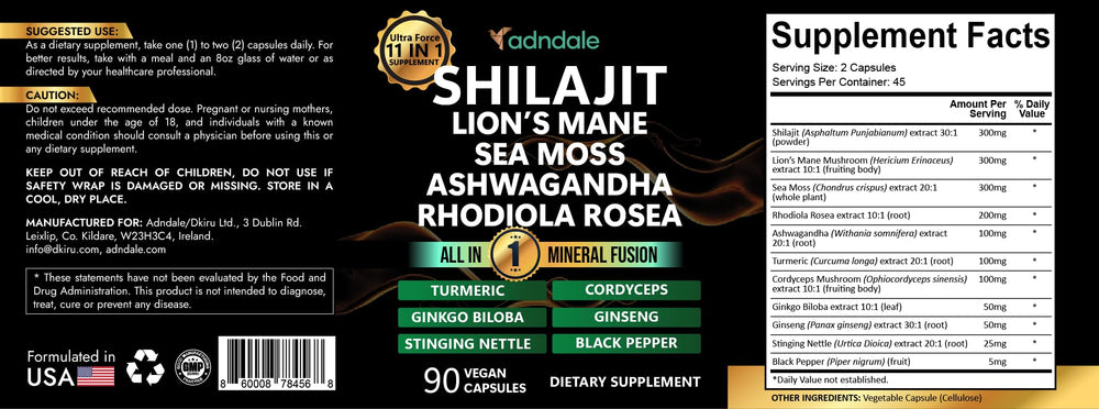 Vegan, gelatin-free Shilajit capsules