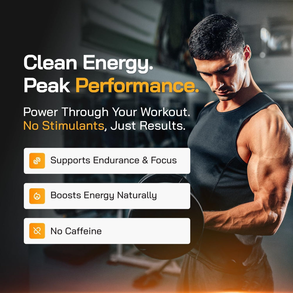Adonis Flow label closeup highlights nitric oxide ingredients and caffeine-free formula.