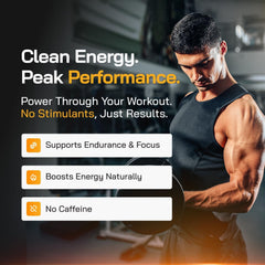 Adonis Flow label closeup highlights nitric oxide ingredients and caffeine-free formula.
