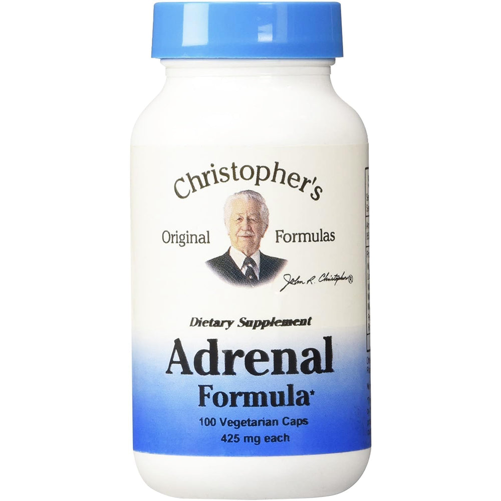 Bottle of Christopher's Original Formulas Adrenal Formula with packaging