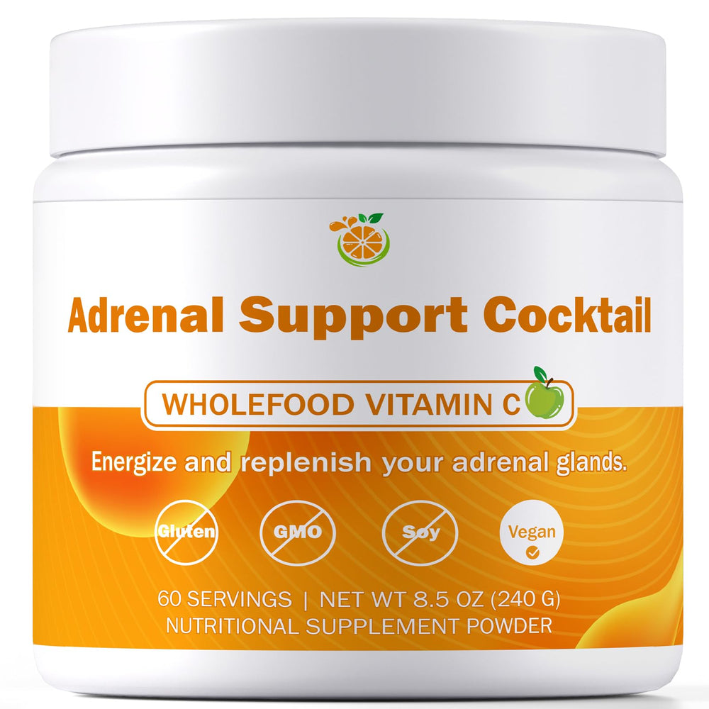 Adrenal Support Cocktail Powder jar with scoop