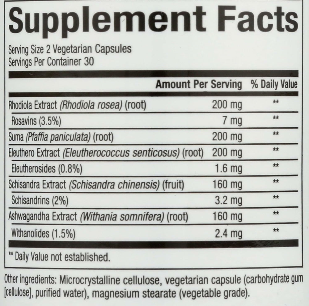 AdrenaSense bottle label close-up