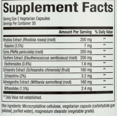 AdrenaSense bottle label close-up