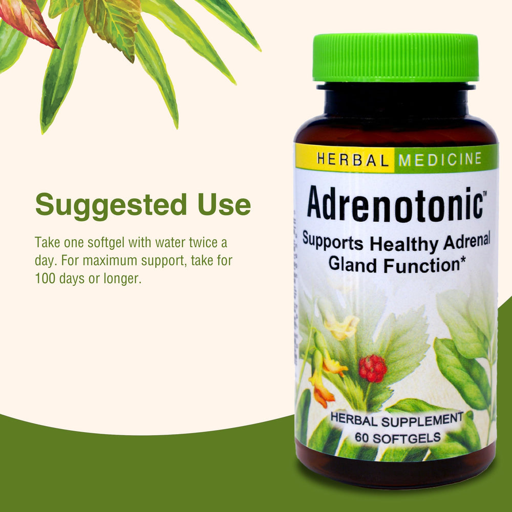 Adrenal health graphic representing herbs used in Adrenotonic
