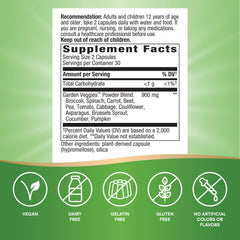 Adults and children 12+ take 2 capsules daily with food and water