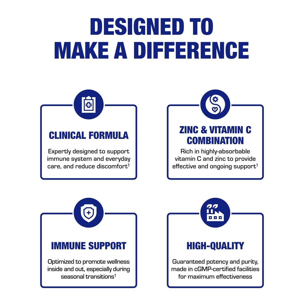 Chewable zinc and vitamin C lozenges for immune support - adults