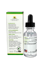 Product information card with usage and ingredients