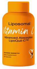 Front view of Advanced Bionetix Liposomal Vitamin C Supplement bottle with LipoQuil-C technology