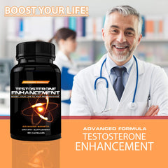 Advanced Bionetix testosterone booster ingredient horny goat weed indicating vitality potential.