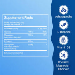 Back packaging with nutrition and ingredients for Advanced Calm Drink Mix