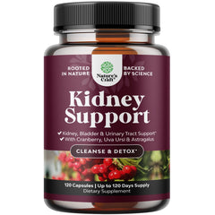 Advanced Kidney Support Supplement bottle and capsules
