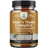 Bottle of Advanced Lion's Mane Mushroom Supplement with 60 capsules