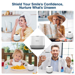 Included accessories: manual, power adapter, silicone tweezers, cleaning tablets