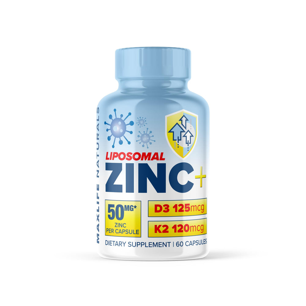 Bottle of Advanced Zinc Picolinate 50mg with D3 and K2 – 60 capsules
