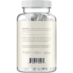 Close-up of capsules showing 1000 mg quercetin dose