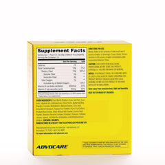 Close-up of AdvoCare Fiber powder ingredients showing psyllium husk and citric acid