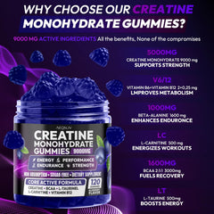 Blueberry flavor vegan creatine gummies