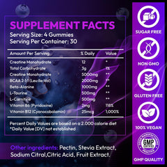 Pre-workout creatine gummies suitable for men and women