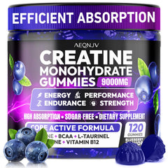 AEQNJV Creatine Gummies monohydrate 9000 mg per 120 count bottle