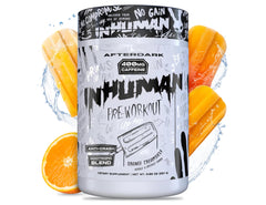 AfterDARK INHUMAN bottle in orange creamsicle flavor for sustained energy during workouts