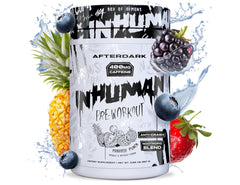 AfterDARK INHUMAN Paradise Punch tub with scoop supports focused workouts.