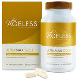 AGELESS UltraMAX Gold Capsules bottle on white background