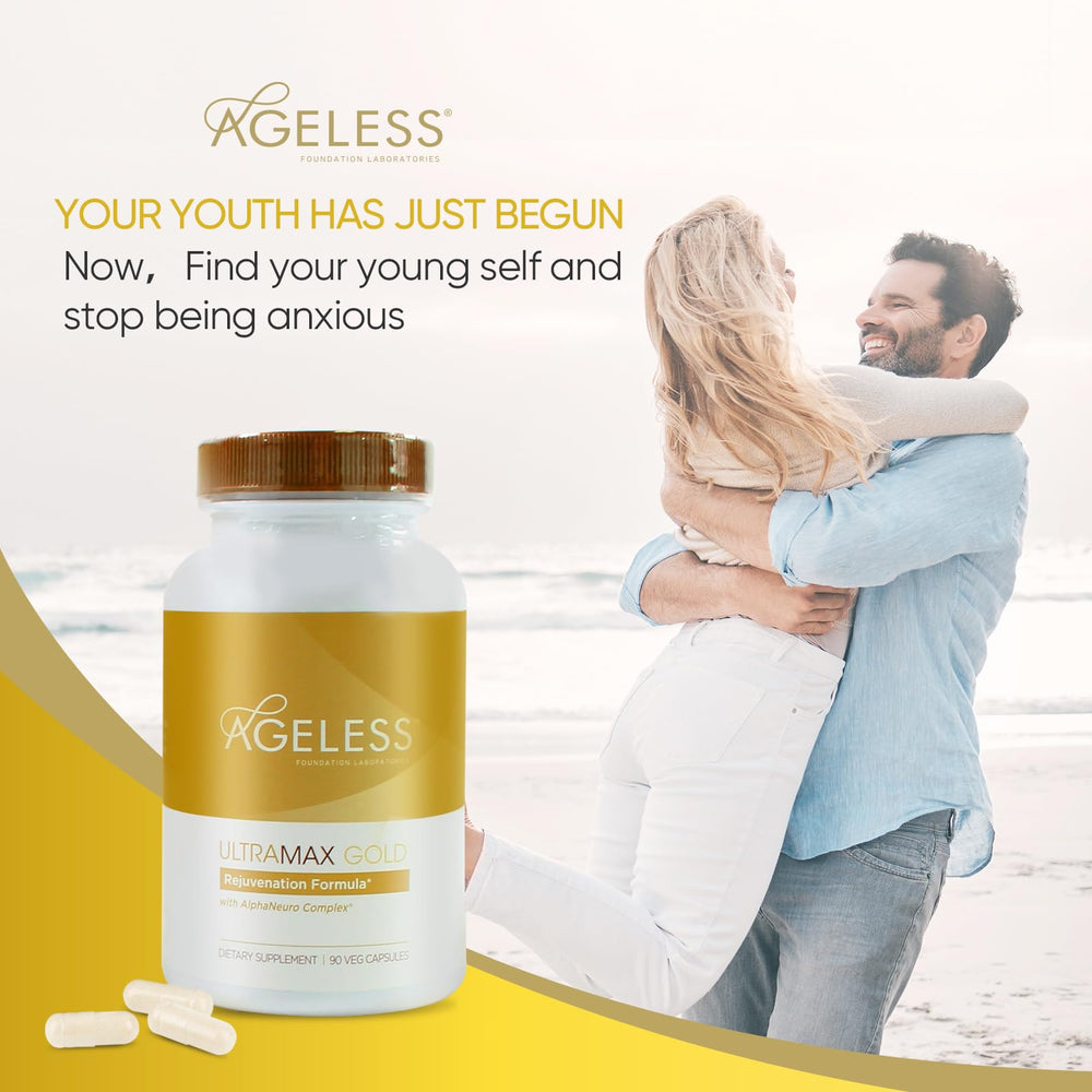Front packaging of AGELESS UltraMAX Gold Capsules