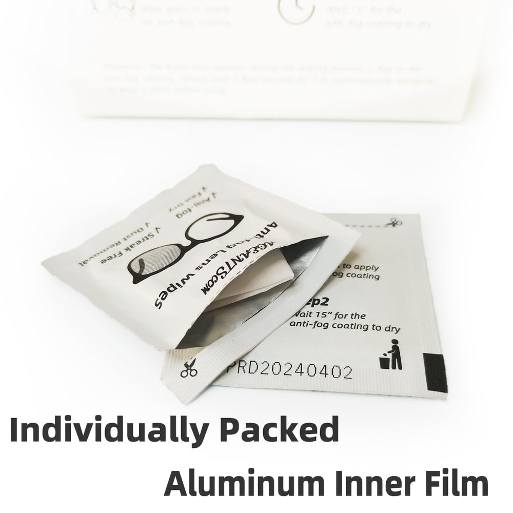 close-up of wiping glasses with anti fog wipe
