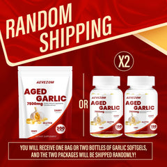 Front view of aged garlic extract odorless 7500mg bottle
