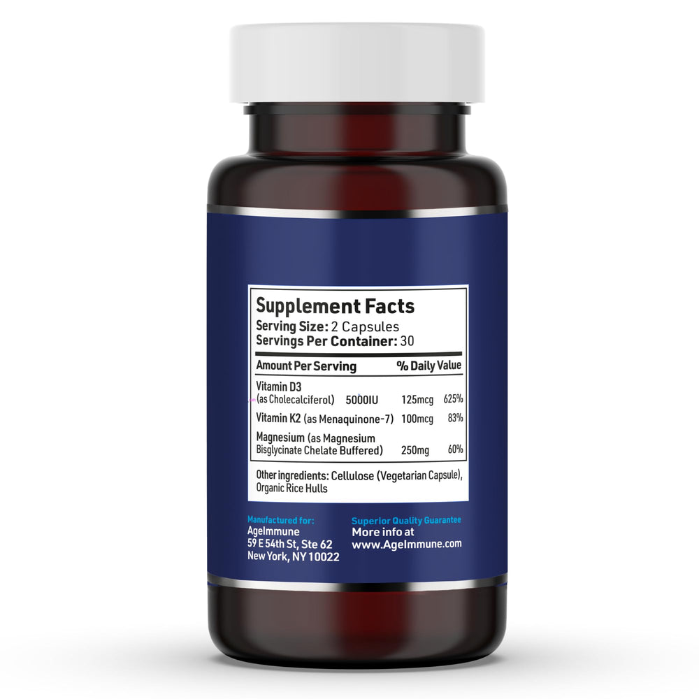 Graphic illustrating 3-in-1 benefits: immune health, bone strength, and nutrient absorption