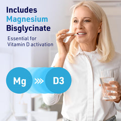 Dosage information infographic for AgeImmune D3+ Complex