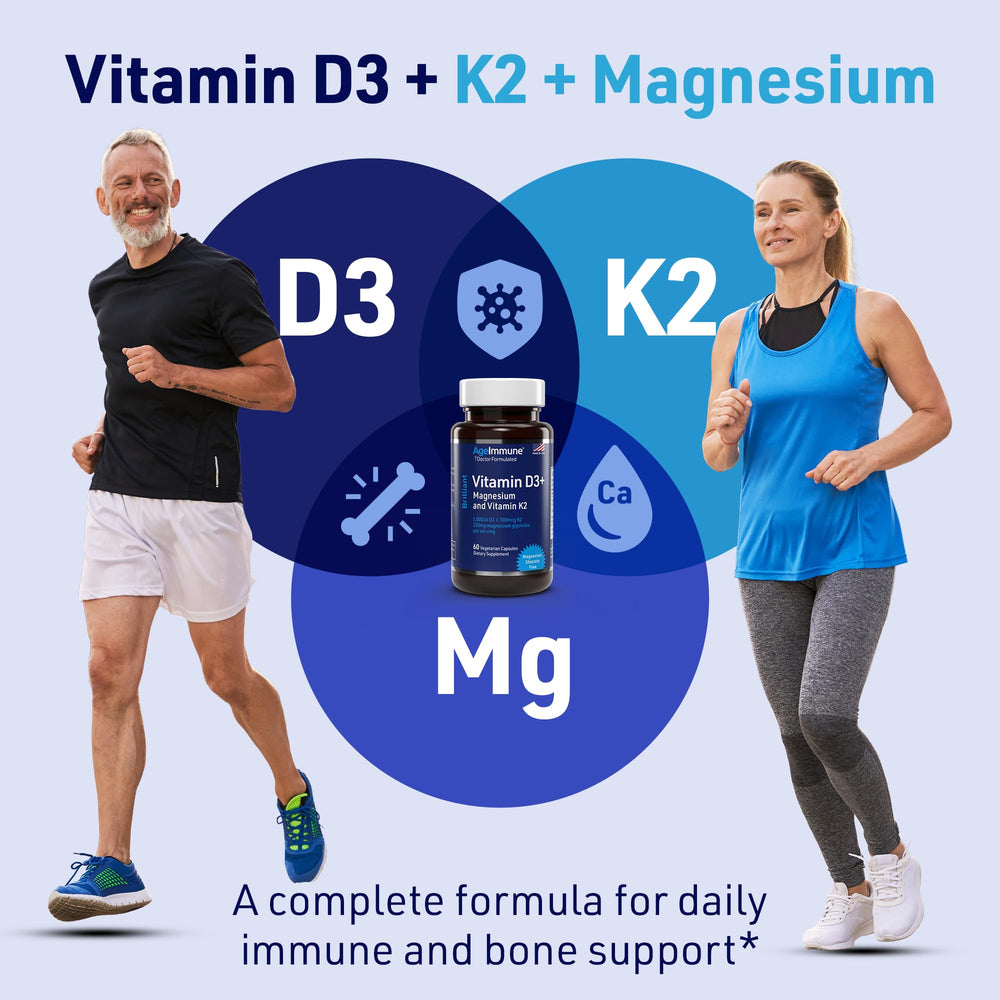 Ingredient highlights: Vitamin D3, Vitamin K2, Magnesium Glycinate