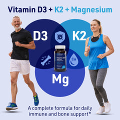 Ingredient highlights: Vitamin D3, Vitamin K2, Magnesium Glycinate