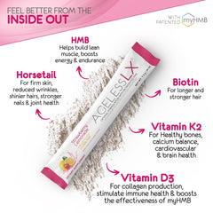 Glass of AgelessLX Strawberry Lemonade flavor