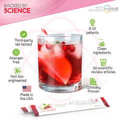 Smiling woman holding glass of cherry limeade with AgelessLX