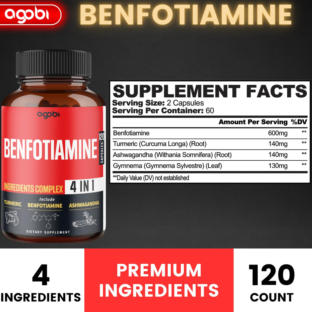 Agobi 4in1 Benfotiamine bottle back label